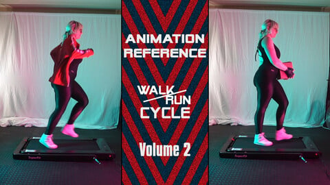 [Animation Reference Pack] - Walking & Run Cycle - Fabric & Props - Vol. 2