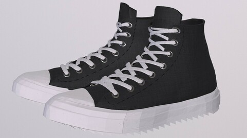 RICK OWENS RAMONES SHOES low-poly PBR