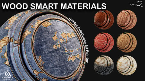 30 WOOD Smart Material  - Adobe Substance 3D Painter - VOL 02