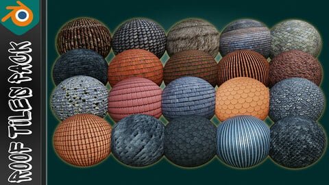 Blender 3 - Roof Tiles Materials Massive Pack 100 Textures