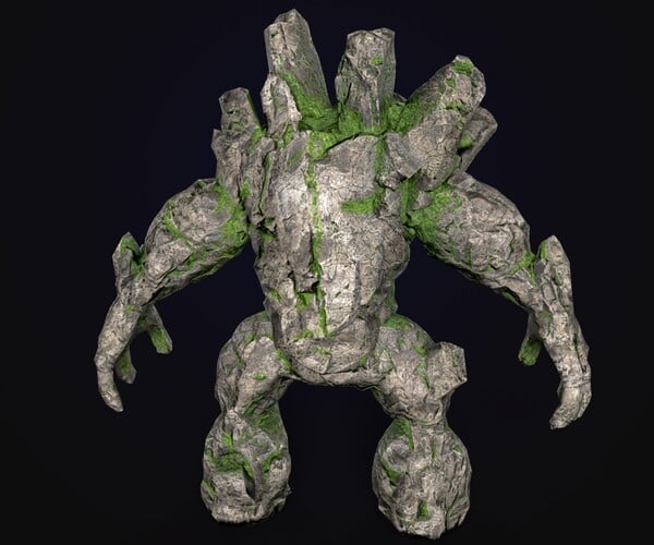 ArtStation - Stone Golem Lava Stone Ice Iron Low-poly 3D model | Game ...