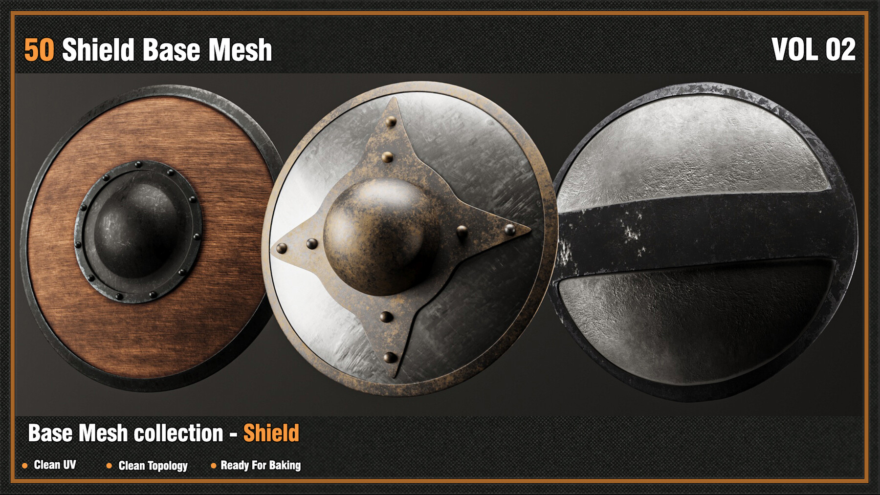 ArtStation - 50 Shield Base Mesh - VOL 02( Game Ready ) | Game Assets