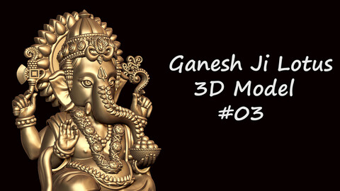 Ganesh Ji Lotus 3D  Model 03