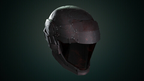 printable sci-fi helmet art 3D print model and gameready