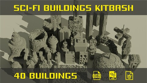 Sci-Fi buildings kitbash