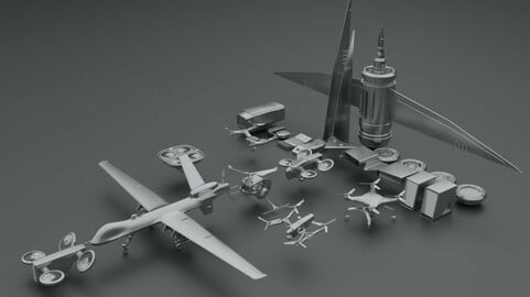KITbash drones 3D model
