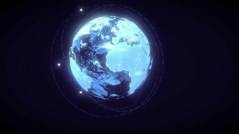 Animated Hologram Planet Earth Sci-Fi 3D Model