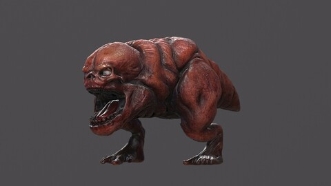 Hell Dog low-poly monster 3D model