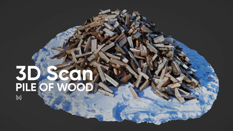 Pile of wood / 3D Scan / 4k, 8k Texture / fix and not fix models