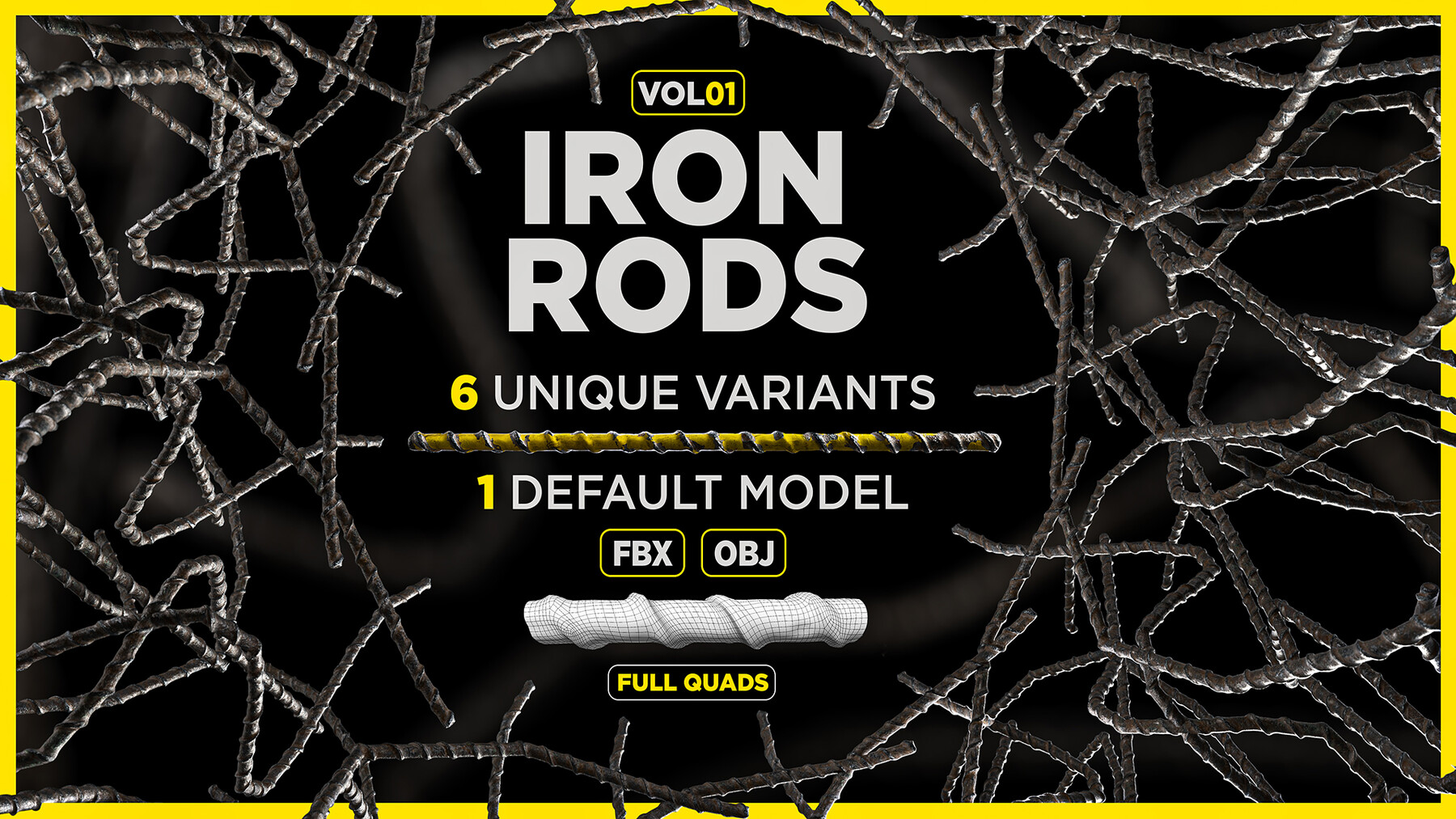 Andy Fernandez Iron Rods 7 Unique Models with up to 8K PBR Textures
