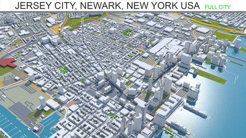 Jersey City Newark New York 3d model 25km