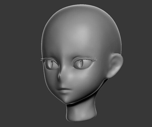 ArtStation - 6 Anime Female Eyes + Head Basemesh* | Resources