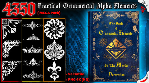 4350 Practical Ornamental Alpha Elements (Master of Decoration) - MEGA Pack - Vol 6