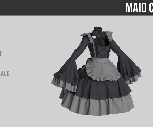 ArtStation - Maid costume | Marvelous designer project | +.obj | Game ...
