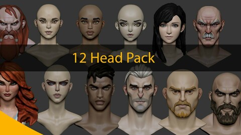 12 Head Stylized Pack