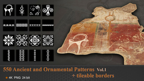 550 Ancient and ornamental Alpha patterns  vol.1  ( 50 free)