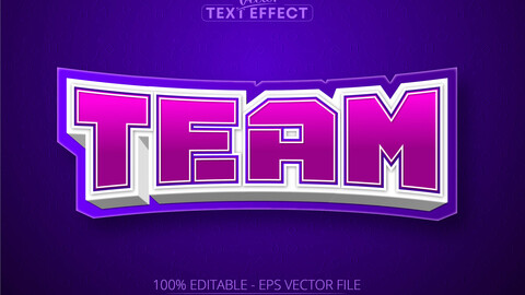 Sport text effect, editable team text style