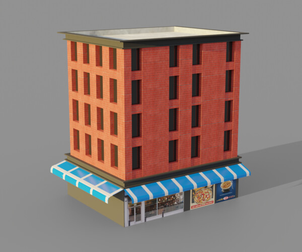 ArtStation - Low Poly Buildings Pack Vol-1 - Game Ready - PBR | Game Assets