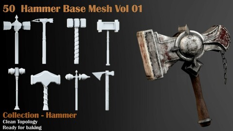 50 Hammer Base Mesh - Vol 01 (Game ready)