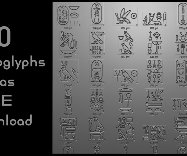 ArtStation - Hieroglyphs alphas | Brushes