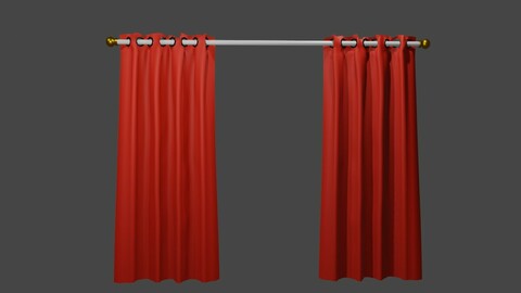 Red Curtain - Cortina Low-poly 3D model