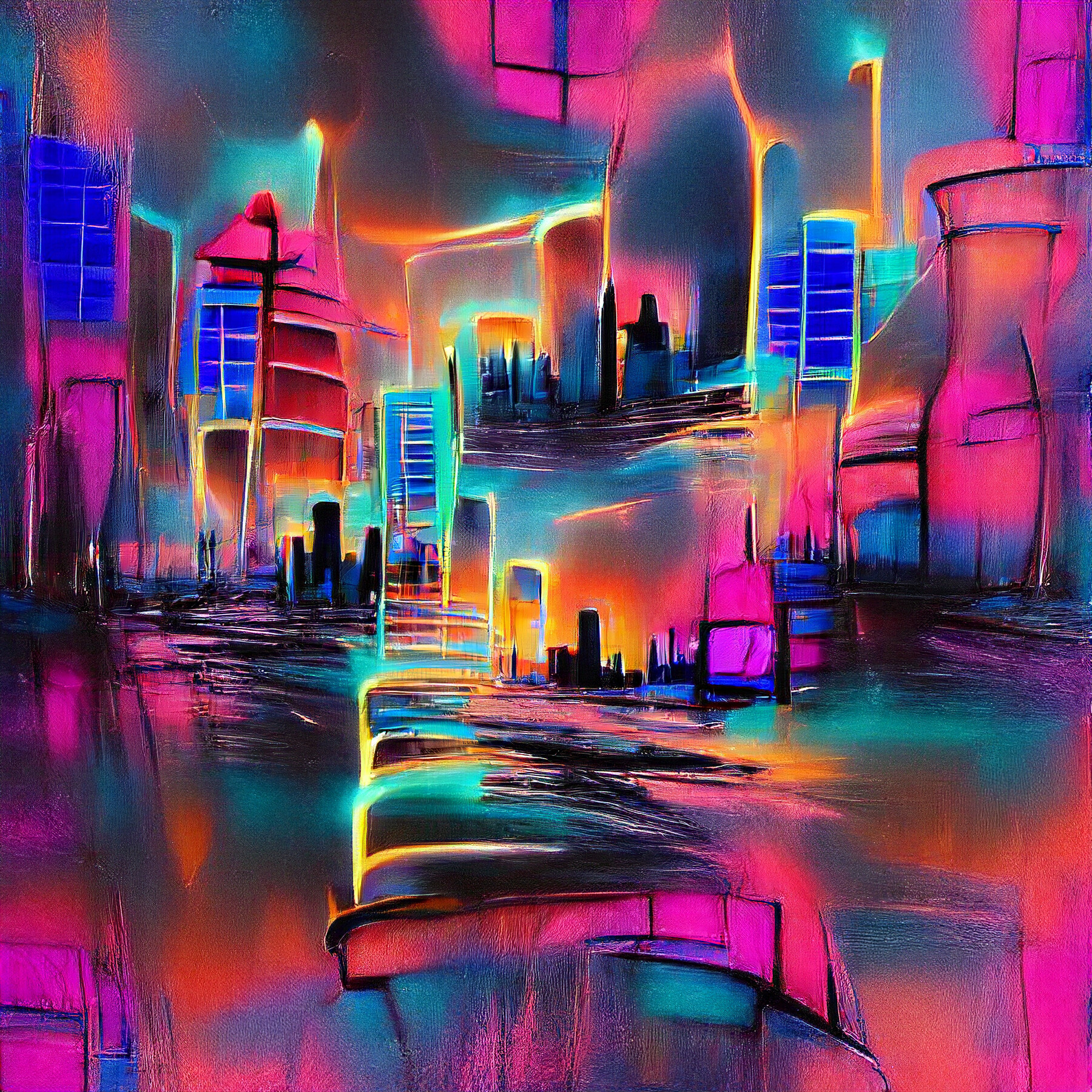 ArtStation - Abstract Neon City #1 | Artworks