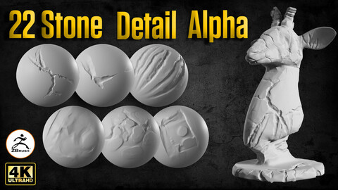 22 Detail Stone & rock styled Alpha 4K (cracks, gravel ,Rocky ground)