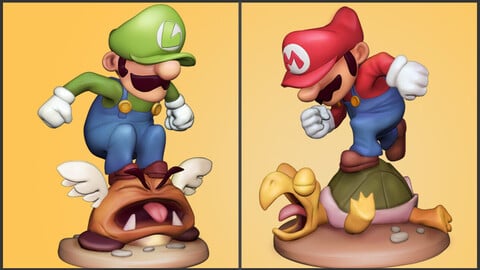 Mario and Luigi Miniature Figurines