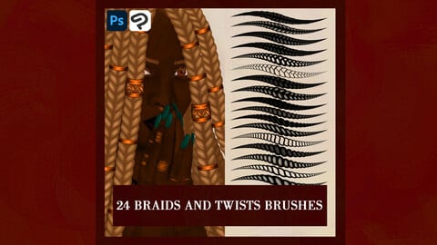 Photoshop\Clip Studio Paint braids and twists brush pack by Seyi Deola
