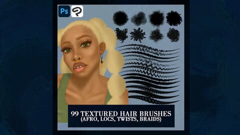 Photoshop\Clip Studio Paint textured hair complete brush pack by Seyi Deola (premium)