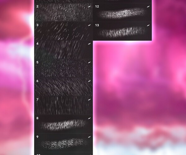 ArtStation Rain + Lightning Brushes for Procreate Brushes