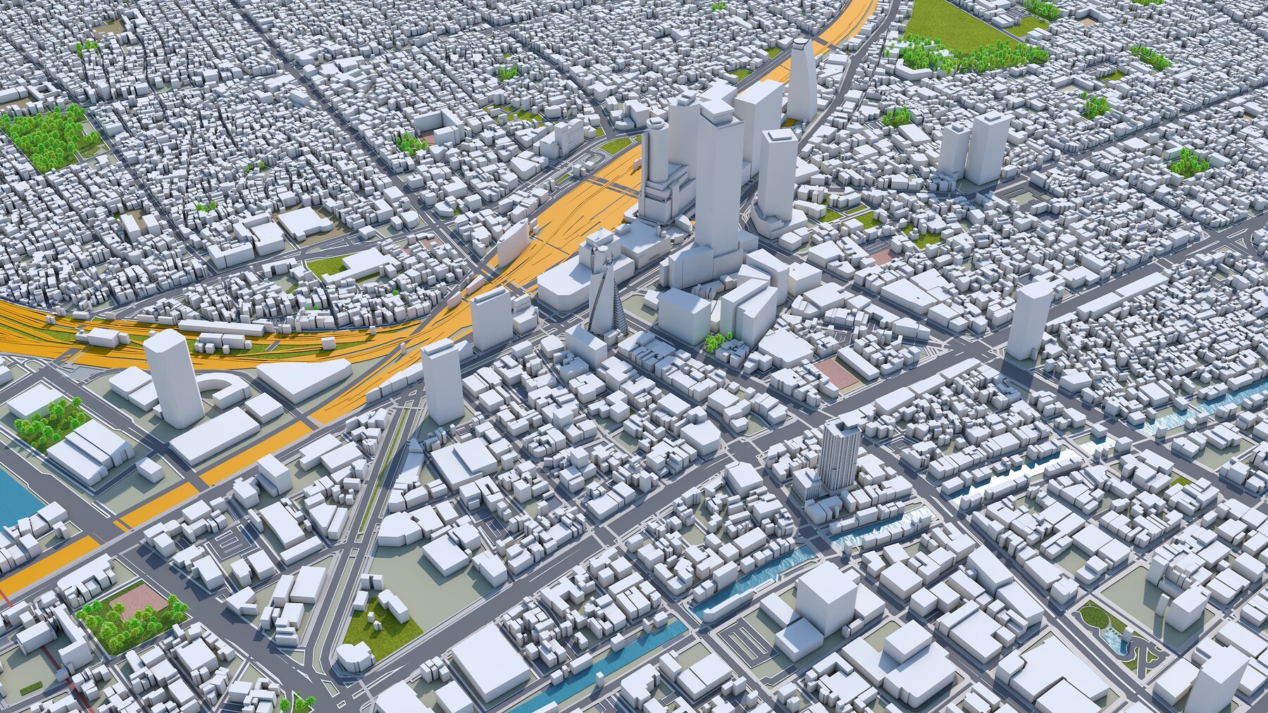 ArtStation - Nagoya city Japan 3d model 60km | Resources