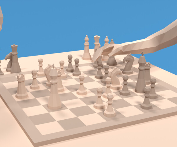 ArtStation - Low Poly Kids Playing Chess | Resources