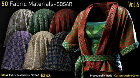 50 Fabric Materials-SBSAR-Vol06
