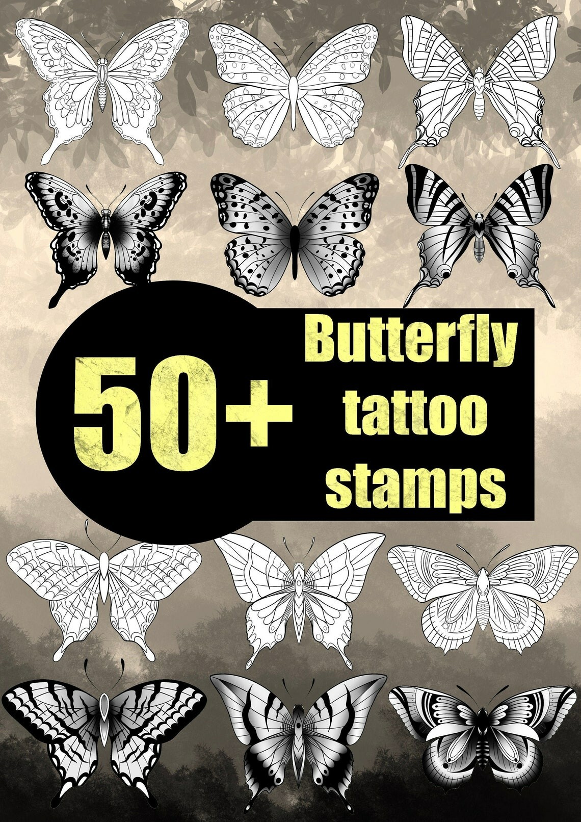 procreate-tattoo-stamps-procreate-butterfly-stamps-tattoo-stencils