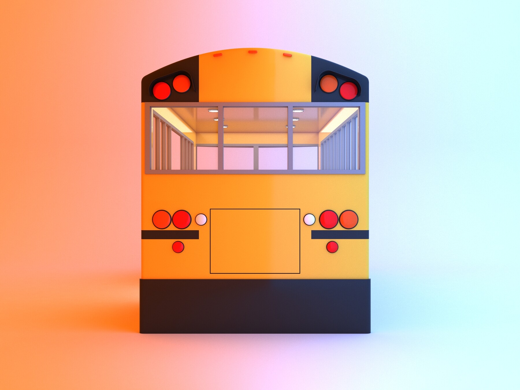 ArtStation - Retro original ICRE School bus stop | Game Assets