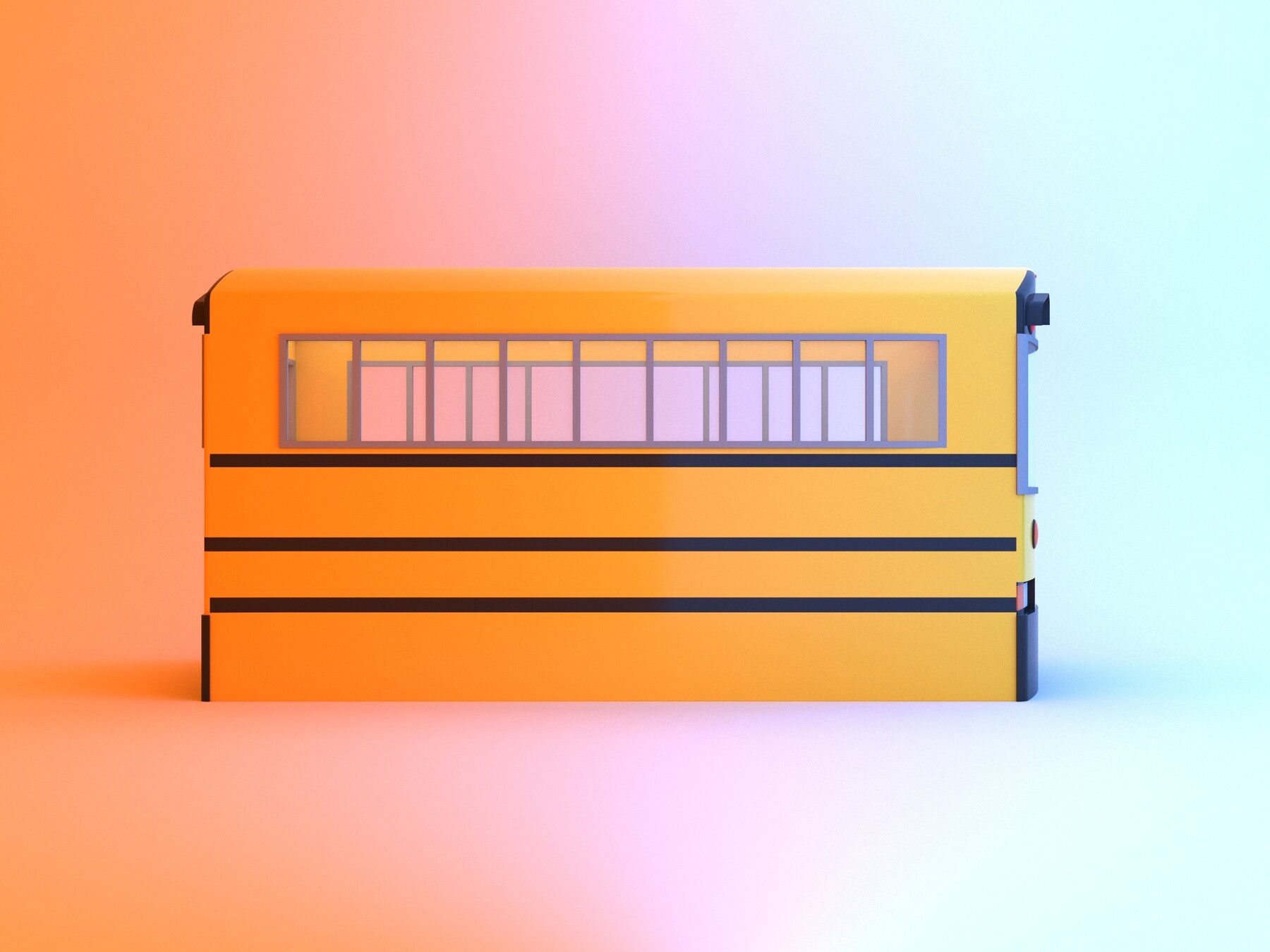 ArtStation - Retro original ICRE School bus stop | Game Assets