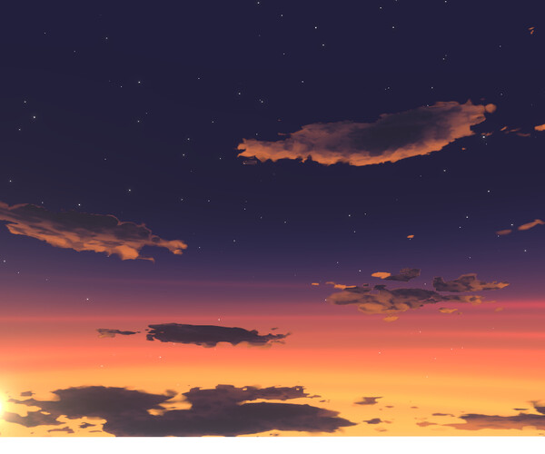 ArtStation - FREE. Blender 3D. Sky (environment), style anime ...