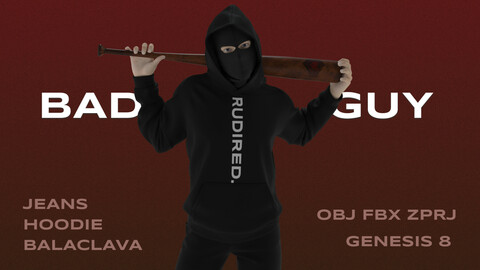Outfit "Bad guy" set jeans, hoodie, balaclava