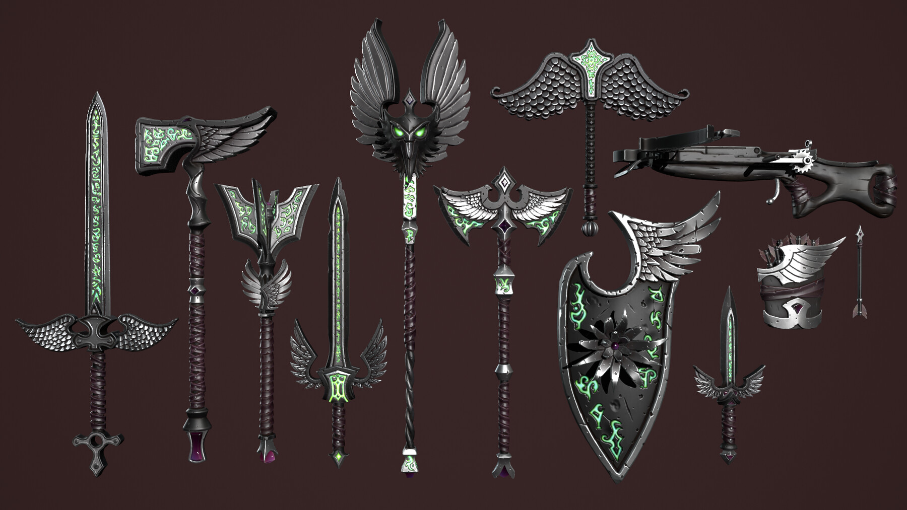 ArtStation - Dark rune weapons collection | Game Assets