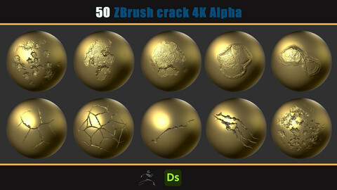 50 Zbrash concrete and stone cracks 4K Alpha