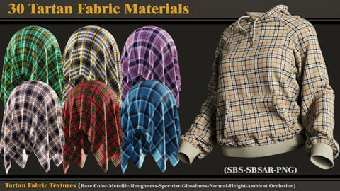 30 Tartan Fabric Materials + Textures