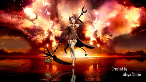 Female Scythe Demon - 3D game ready character
