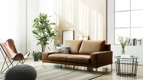 Flex 3 seater Italian natural leather cowhide sofa