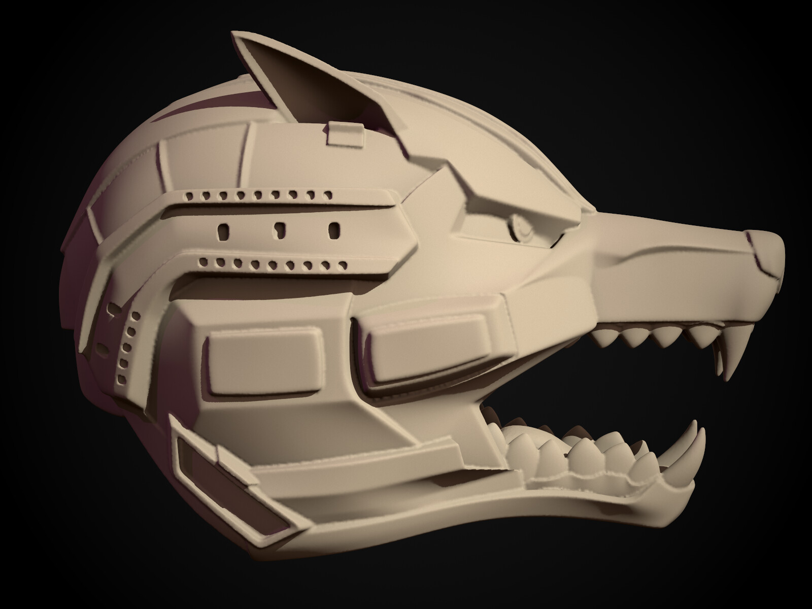 AN[Real] - Printable Sci-Fi Wolf Helmet (STL)