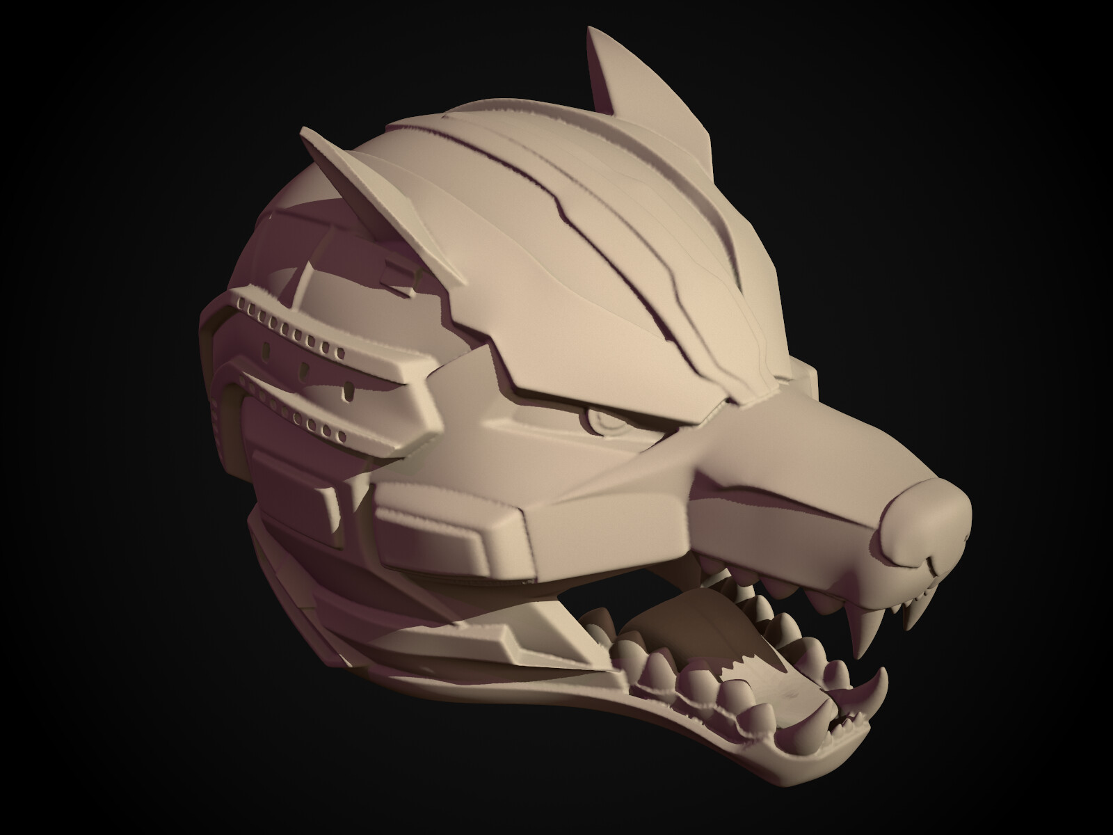 AN[Real] - Printable Sci-Fi Wolf Helmet (STL)