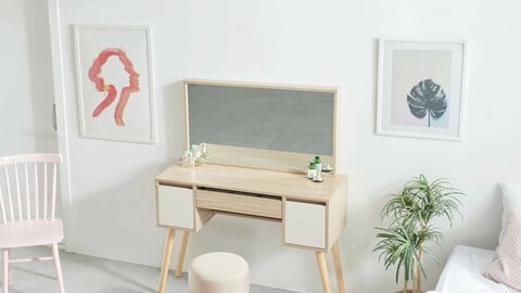 Coco storage type wooden mirror dressing table