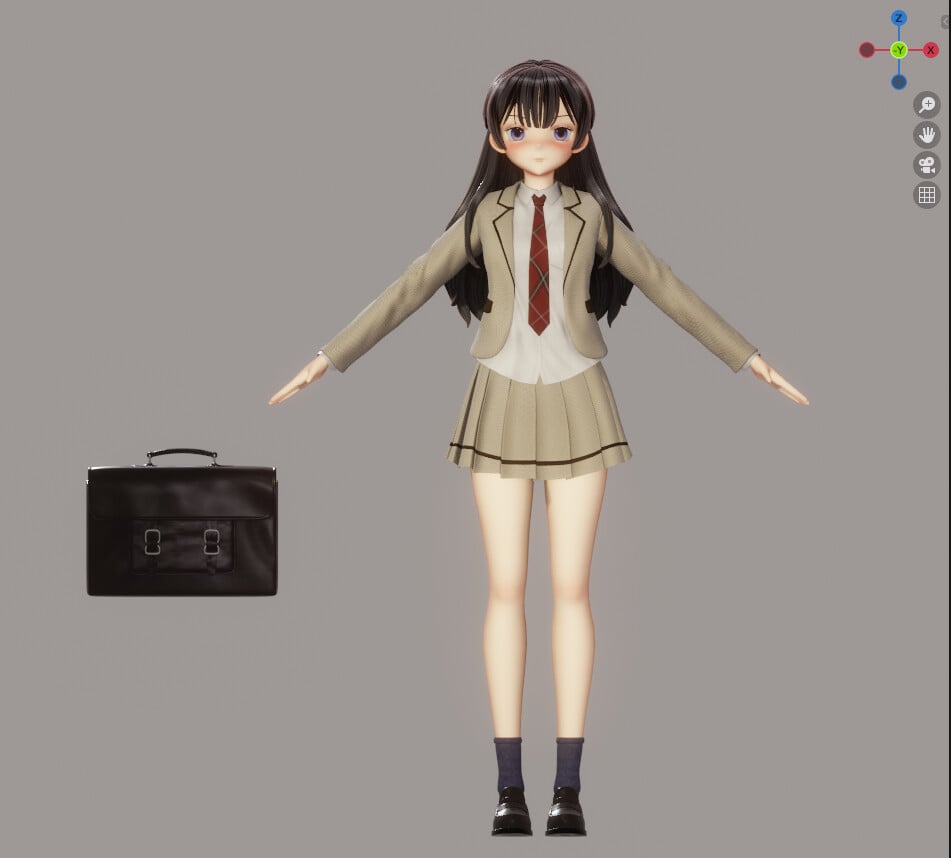 FlyCat Fly - Anime School Girl - Blender 3.0 Full Process videos & 3D model