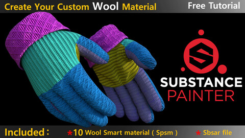 Create wool material in substance painter + Sbsar + 10 wool smart material