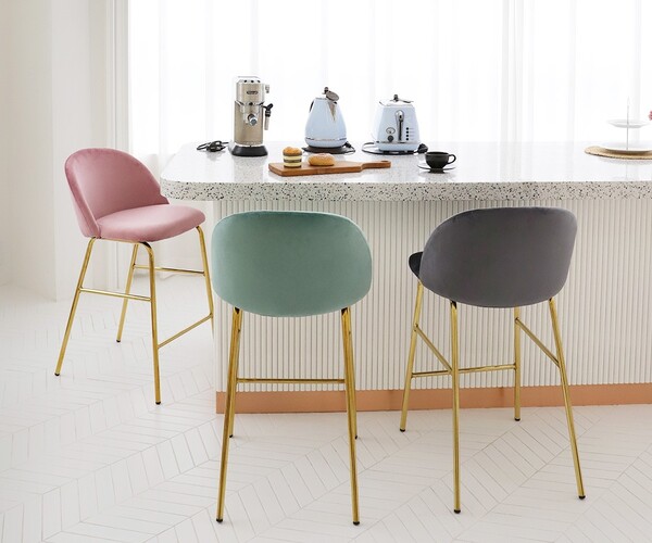 ArtStation Bellow Gold Bar Chair Home Bar Chair Island Table Chair